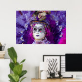 ヴェネツィアのカーニバル衣装の顔 ポスター (ホームオフィス)