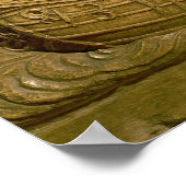 ヴェネツィアのガレオンを描いたレリーフ、 浮き彫り ポスター (角)