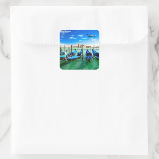 ヴェネツィアのグランドカナルのゴンドラ スクエアシール (バッグ)