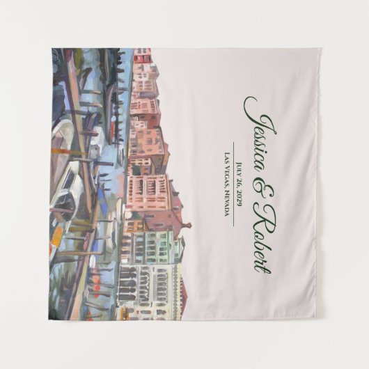 ヴェネツィアのグランドカナル、イタリアの結婚式の絵画 タペストリー (正面(横))