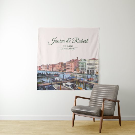 ヴェネツィアのグランドカナル、イタリアの結婚式の絵画 タペストリー (インサイチュ)