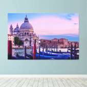ヴェネツィアのゴンドラと教会を持つグランドカナル キャンバスプリント (インサイチュ (ウッドフロア))