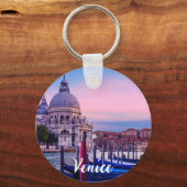 ヴェネツィアのゴンドラと教会を持つグランドカナル キーホルダー (裏面)