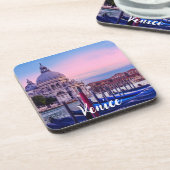 ヴェネツィアのゴンドラと教会を持つグランドカナル コースター (左側)