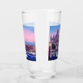 ヴェネツィアのゴンドラと教会を持つグランドカナル タンブラーグラス (左)