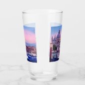 ヴェネツィアのゴンドラと教会を持つグランドカナル タンブラーグラス (右)