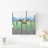 ヴェネツィアのゴンドラムーリング スクエア壁時計 (ホーム)