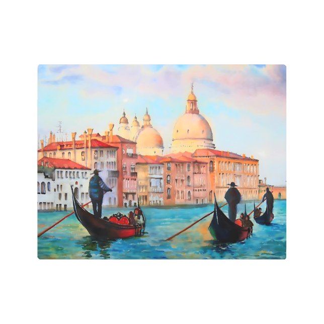 ヴェネツィアのゴンドラ メタルプリント (正面)