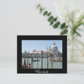 ヴェネツィアのバケーションランドスケープ黒文字はがき ポストカード (スタンド正面)