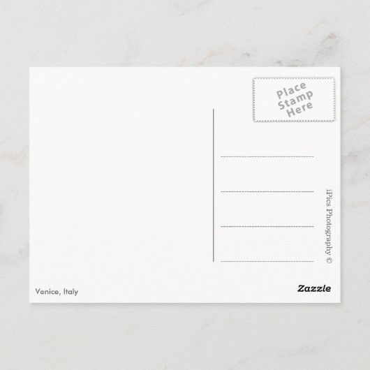 ヴェネツィアのバケーションランドスケープ黒文字はがき ポストカード (裏面)