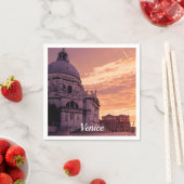 ヴェネツィアのバシリカ上空の夕日 スタンダードカクテルナプキン (インサイチュ)