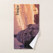 ヴェネツィアのバシリカ上空の夕日 ハンドタオル (ハンドタオル)