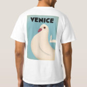 ヴェネツィアのビンテージスタイルの旅行ポスター Tシャツ (裏面)