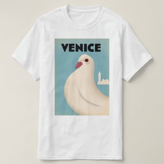 ヴェネツィアのビンテージスタイルの旅行ポスター Tシャツ (デザイン正面)