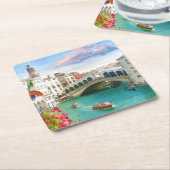 ヴェネツィアのリアルトブリッジ | イタリア・コースター・ヴェネツィア スクエアペーパーコースター (アングル)