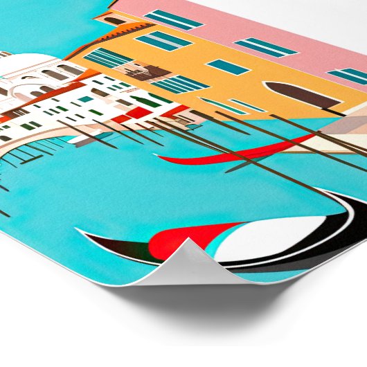 ヴェネツィアのヴィンテージ旅行ポスター ポスター (角)