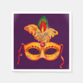 ヴェネツィアの仮面舞踏会のボールまたはパーティー スタンダードカクテルナプキン (正面)
