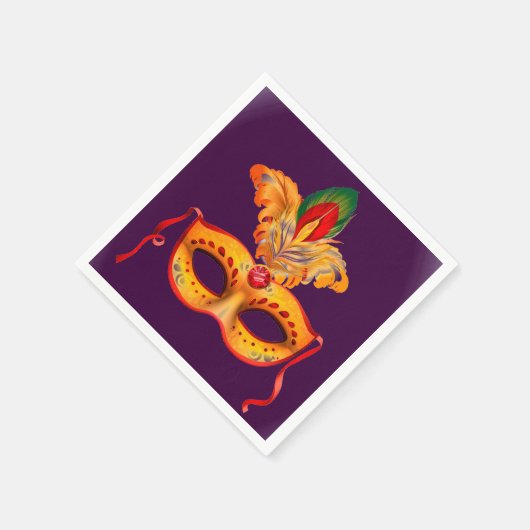 ヴェネツィアの仮面舞踏会のボールまたはパーティー スタンダードカクテルナプキン (角)