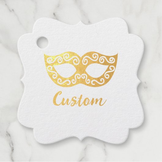 ヴェネツィアの仮面 ゴールド フェイバータグ (正面)