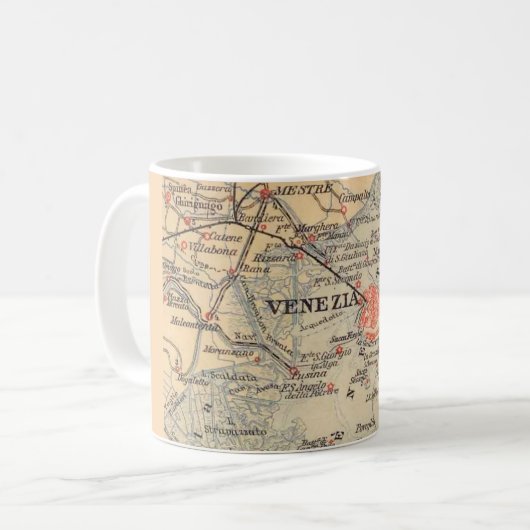 ヴェネツィアの古地図 - Venezia コーヒーマグカップ (正面左)