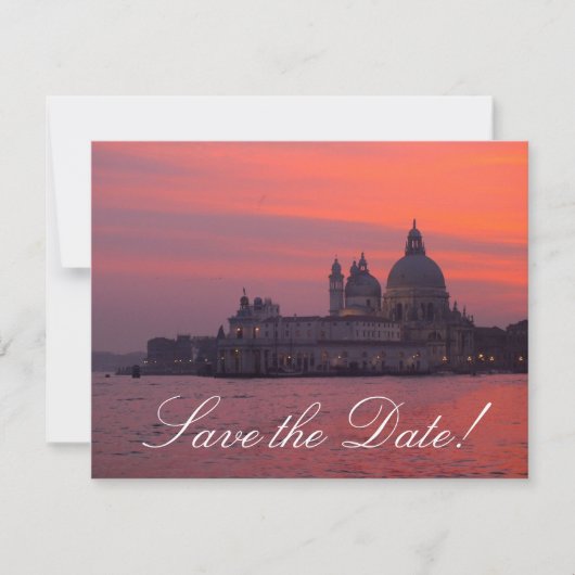 ヴェネツィアの夕焼け 結婚式のご案内カード 招待状 (正面)