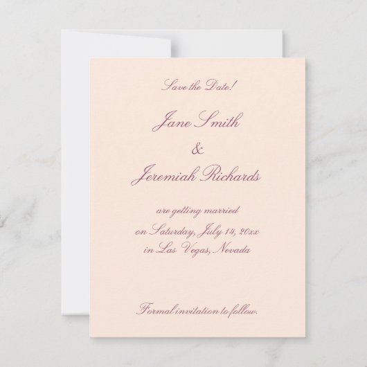 ヴェネツィアの夕焼け 結婚式のご案内カード 招待状 (裏面)