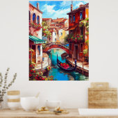 ヴェネツィアの夢 | 大運河のゴンドラ ポスター (キッチン)