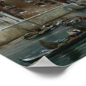 ヴェネツィアの大運河の冬の景色 ポスター (角)