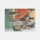 ヴェネツィアの大運河（Vincenzo Caprile著） フリースブランケット (正面(横))