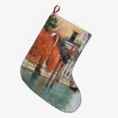ヴェネツィアの大運河（Vincenzo Caprile著） ラージクリスマスストッキング (正面 (吊り時))