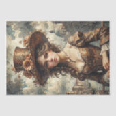 ヴェネツィアの女性のポートレート – デコページ –  薄葉紙 (正面)