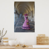 ヴェネツィアの女性カーニバルの衣装 ポスター (キッチン)