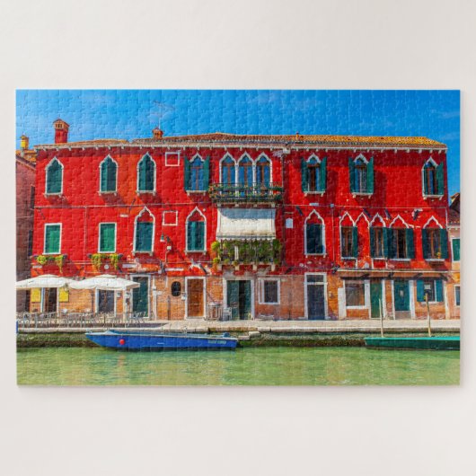 ヴェネツィアの宮殿の美しい正面 ジグソーパズル (横)