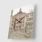 ヴェネツィアの日曜日の朝 スクエア壁時計 (傾斜)