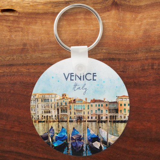 ヴェネツィアの水色 – イタリア旅行のお土産 キーホルダー (正面)