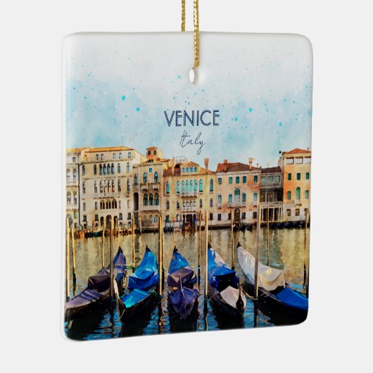 ヴェネツィアの水色 – イタリア旅行のお土産 セラミックオーナメント (右)