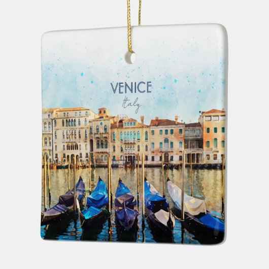 ヴェネツィアの水色 – イタリア旅行のお土産 セラミックオーナメント (左)