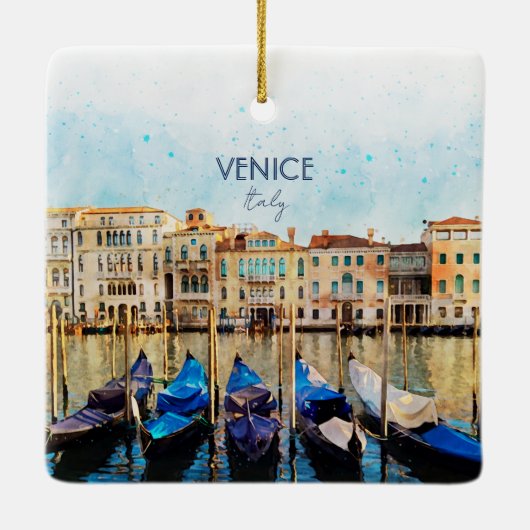 ヴェネツィアの水色 – イタリア旅行のお土産 セラミックオーナメント (裏面)