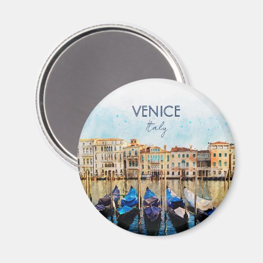ヴェネツィアの水色 – イタリア旅行のお土産 マグネット (正面/裏面)
