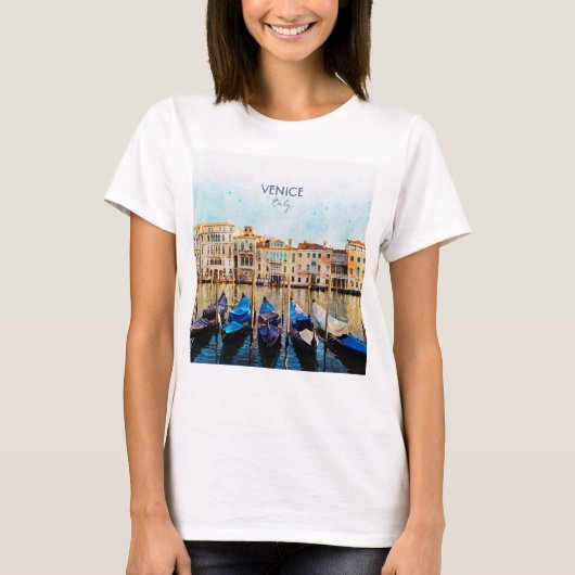 ヴェネツィアの水色 – イタリア旅行のお土産 Tシャツ (正面)