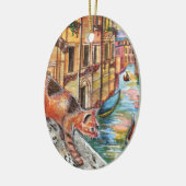 ヴェネツィアの猫 セラミックオーナメント (左)