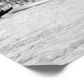 ヴェネツィアの白黒リアルト橋。 ポスター (角)