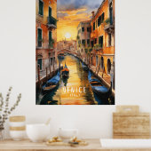 ヴェネツィアの神秘的に美しい夕日 ポスター (キッチン)