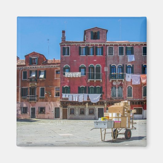 ヴェネツィアの箱を持つカート マグネット (正面)