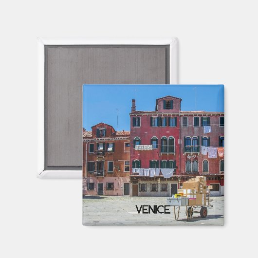 ヴェネツィアの箱を持つカート マグネット (正面/裏面)