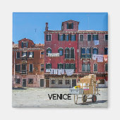 ヴェネツィアの箱を持つカート マグネット (正面)