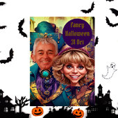 ヴェネツィアの紫のカラフルな漫画風カップル 招待状