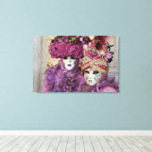 ヴェネツィアの紫のカーニバルの衣装 キャンバスプリント (インサイチュ (ウッドフロア))