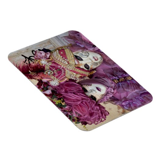 ヴェネツィアの紫のカーニバルの衣装 マグネット (右側)