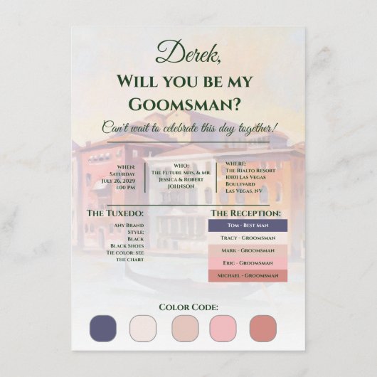 ヴェネツィアの絵画グロムスマン提案写真カード エンクロージャーカード (裏面)